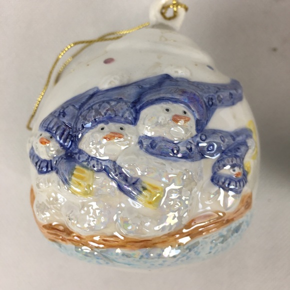 Snowmen Ornament Set Of 2 - Picture 3 of 4
